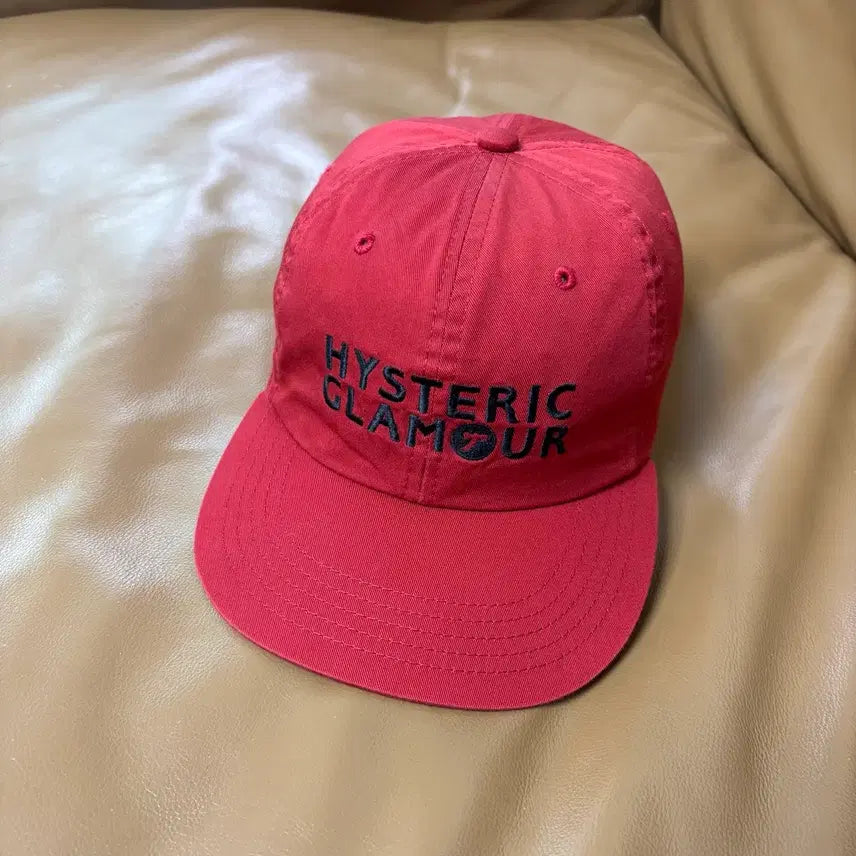 [BUNJANG] Hysteric Glamour 6-Panel Washed Red Cap / 히스테릭글래머 6패널 볼캡 모자 워시드 레드