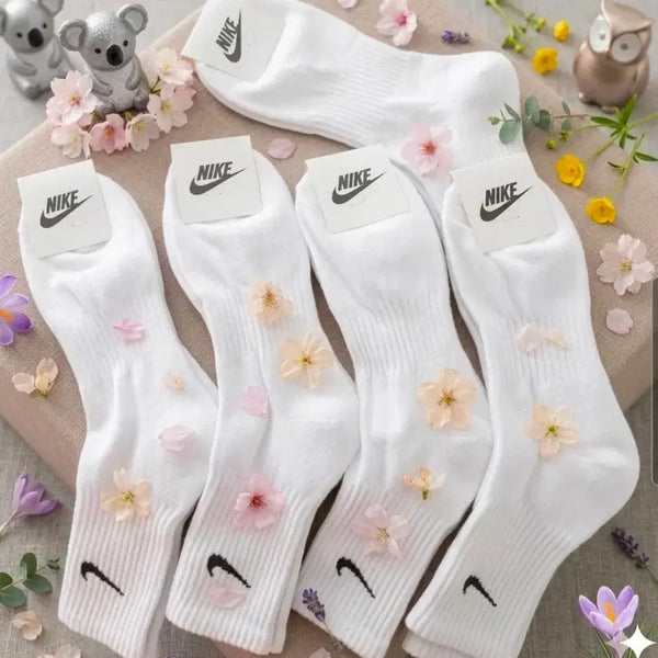 [BUNJANG] Nike Double Cushion Crew Socks - White (10 Pairs) / 이중쿠션 중목 흰색 10켤레 무료배송
