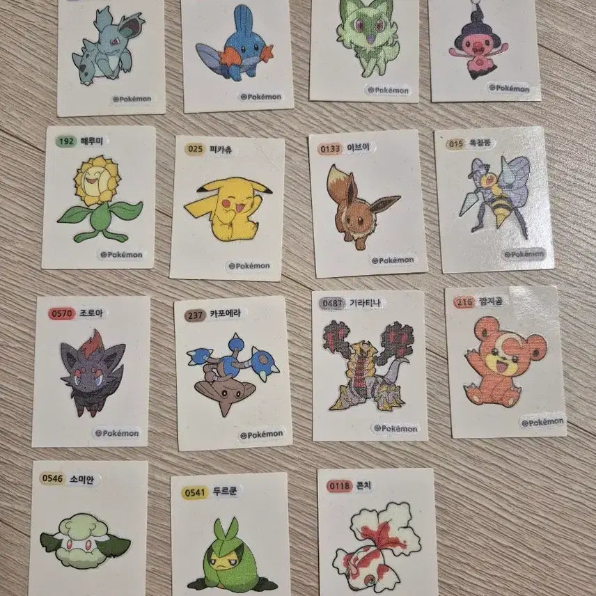 [BUNJANG] Pokemon Stickers 15 Types Bundle / 포켓몬 띠뿌실 15종