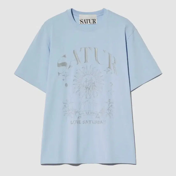 [BUNJANG] Setter Taro Graphic Short Sleeve T-Shirt Light Blue / 세터 타로 그래픽 반팔 티셔츠 라이트 블루