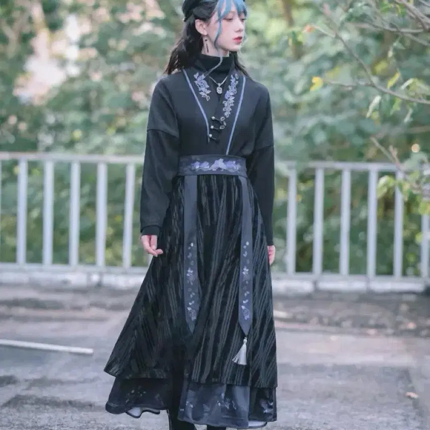 [BUNJANG] Gothic Lolita Chinese Style Shirt and Skirt Set / 서브컬처 중화풍 고딕 로리타 고스로리 셔츠 치마 세트 (개별 가능)