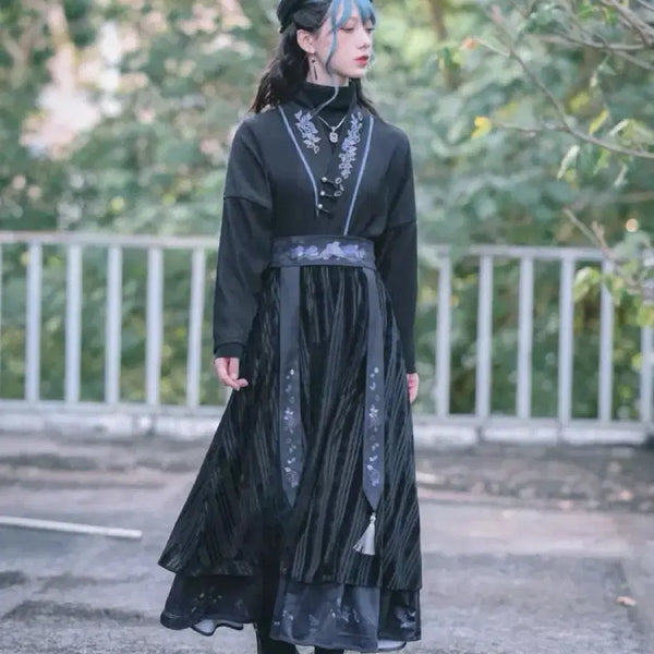 [BUNJANG] Gothic Lolita Chinese Style Shirt and Skirt Set / 서브컬처 중화풍 고딕 로리타 고스로리 셔츠 치마 세트 (개별 가능)