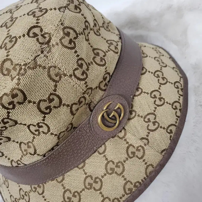 [BUNJANG] Gucci GG Logo Bucket Hat Beige / 구찌 GG 로고 벙거지 모자 베이지 매장판정품 XL사이즈
