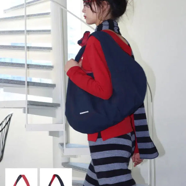[BUNJANG] Onsca Reversible Shoulder Bag Navy/Red / 온스카 리버시블 숄더백 네이비/레드
