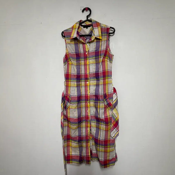 [BUNJANG] Tommy Hilfiger Sleeveless Checkered Dress / 213 정품 타미힐피거 민소매 체크원피스 (허리끈 포함)