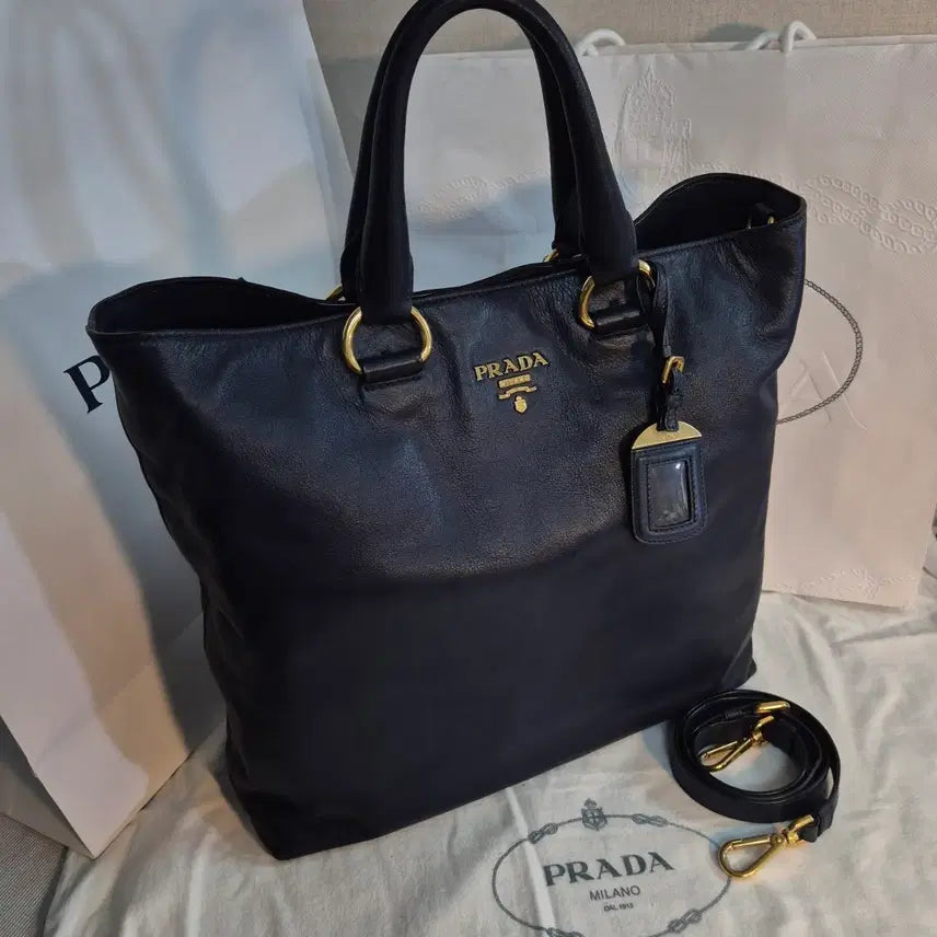[BUNJANG] Prada Leather Tote and Shoulder Bag / 프라다 레더 토트앤 숄더백