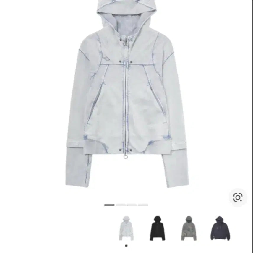 [BUNJANG] MSCHF Rhombus Punching Hood Zip-up Bleached Light Blue M / (급처)미스치프 롬버스 펀칭 후드 집업 블리치드 라이트 블루 M