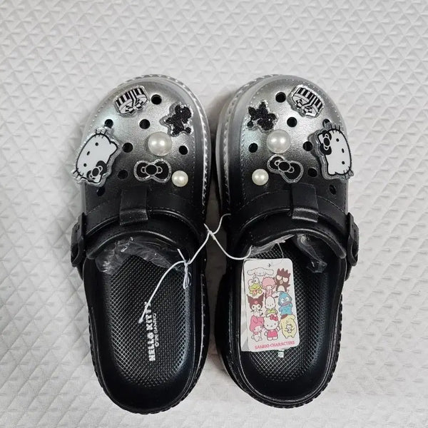 [BUNJANG] Hello Kitty Crocs Black/Silver (250mm) / 헬로키티 크록스 검정색/실버색(250)