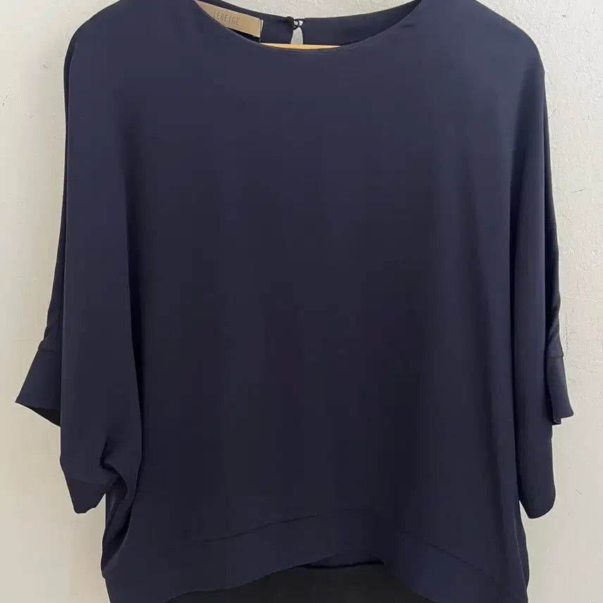 [BUNJANG] Lebeige Silk Blend Blouse Navy / 르베이지 블라우스