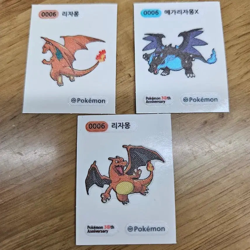 [BUNJANG] Pokemon Charizard Mega Charizard X & Charizard Sticker Bundle Set / 급처)포켓몬 리자몽 메가리자몽X, 리자몽 띠부실 일괄