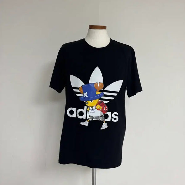 [BUNJANG] Adidas Trefoil Character Short Sleeve T-Shirt Black M / 아디다스 트레포일 캐릭터 반팔 티셔츠 블랙 M