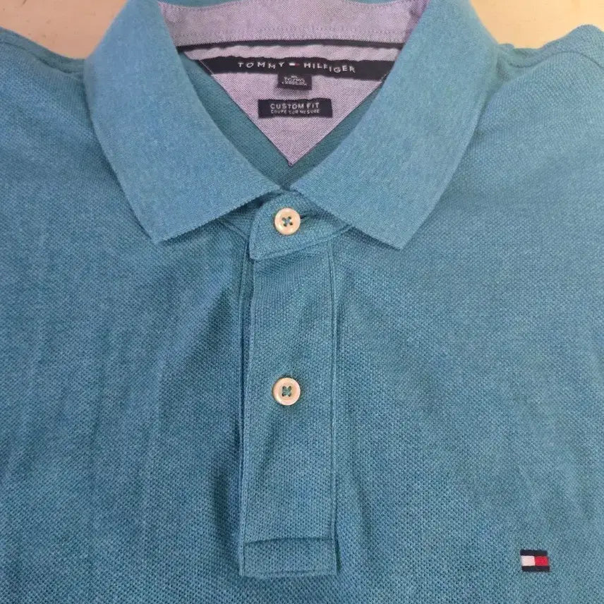 [BUNJANG] Tommy Hilfiger Custom Fit Polo T-Shirt Blue XL / 타미힐피거 커스텀핏 카라티 블루 XL