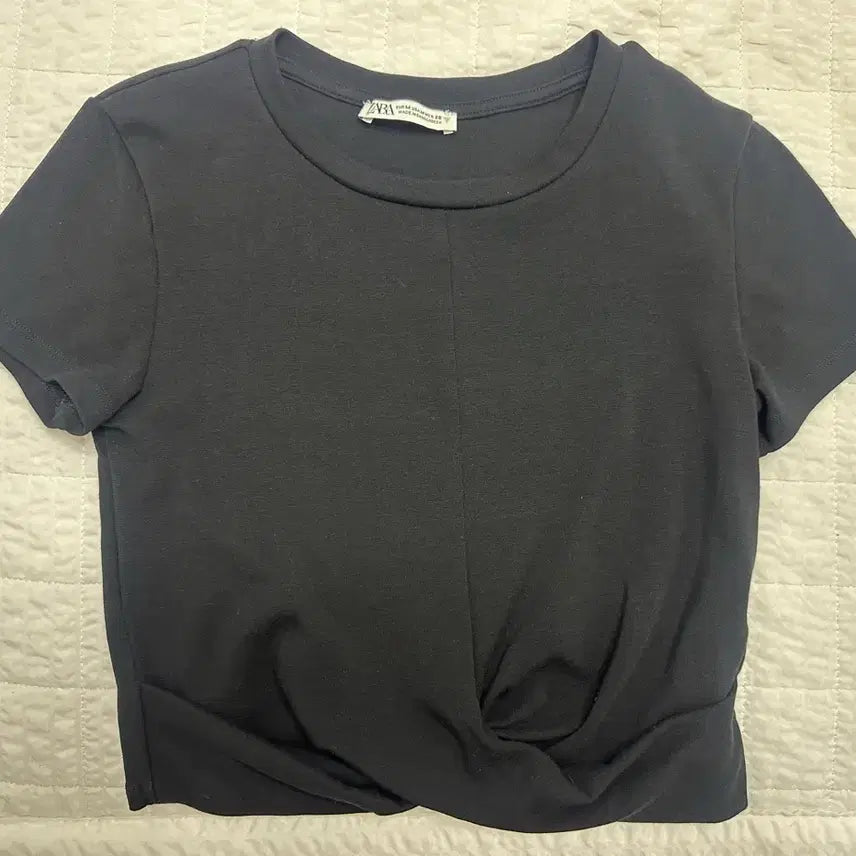 [BUNJANG] Zara Twisted Cropped Short-Sleeve T-Shirt / 자라 zara 꼬임 크롭 반팔티셔츠 m