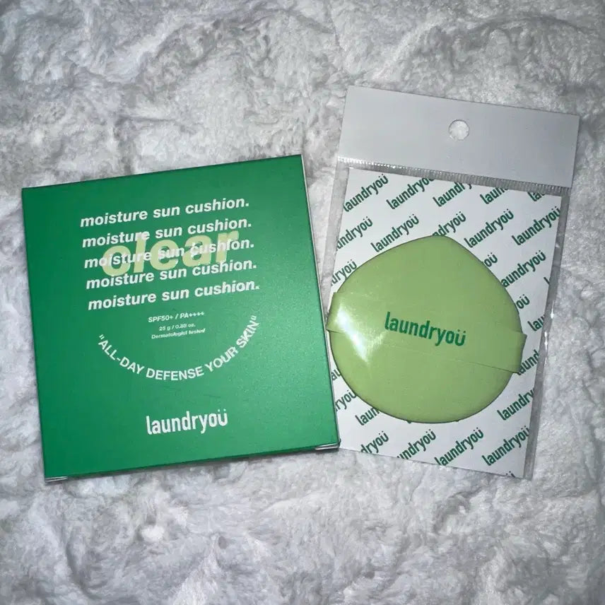 [BUNJANG] Laundry You Moisture Sun Cushion Clear + 1 Puff / (새상품) 런드리유 모이스처 선쿠션 클리어+퍼프 1매