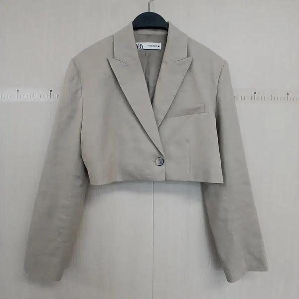 [BUNJANG] Zara Cropped Jacket Beige / 자라 크롭 자켓 베이지