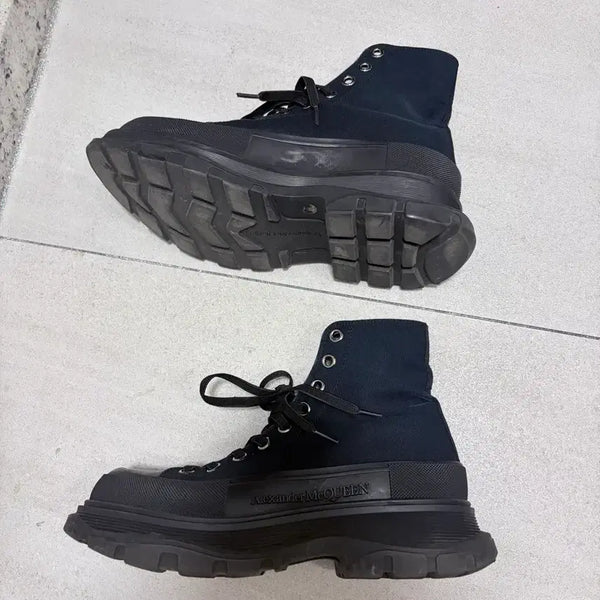 [BUNJANG] Alexander McQueen Tread Slick High Black & Navy / (41) 맥퀸 트레드슬릭 하이