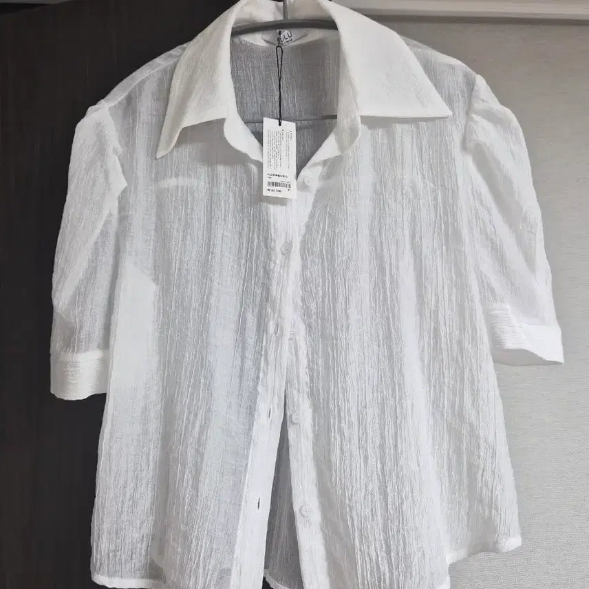 [BUNJANG] Women's Short Sleeve Shirt White / 여성 반팔 셔츠 화이트