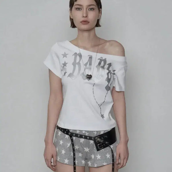 [BUNJANG] SETUP EX BABY WIDE NECK TOP - WHITE / 셋업이엑스이 BABY WIDE NECK TOP / WHITE