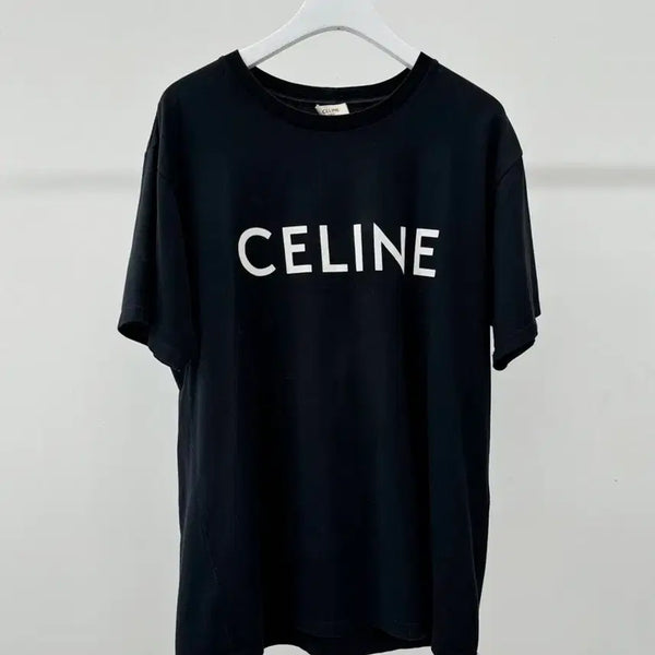 [BUNJANG] Celine Loose Fit Cotton Jersey T-Shirt Black/White / [정품/XS] 셀린느 루즈 티셔츠 코튼 저지 블랙 화이트