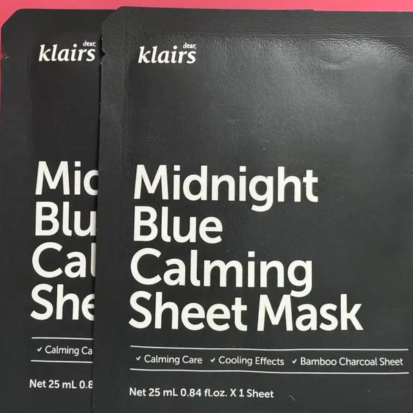 [BUNJANG] Klairs Midnight Blue Calming Sheet Mask Pack (20 count) / 클레어스 미드나잇 블루 카밍 시트 마스크팩 20개