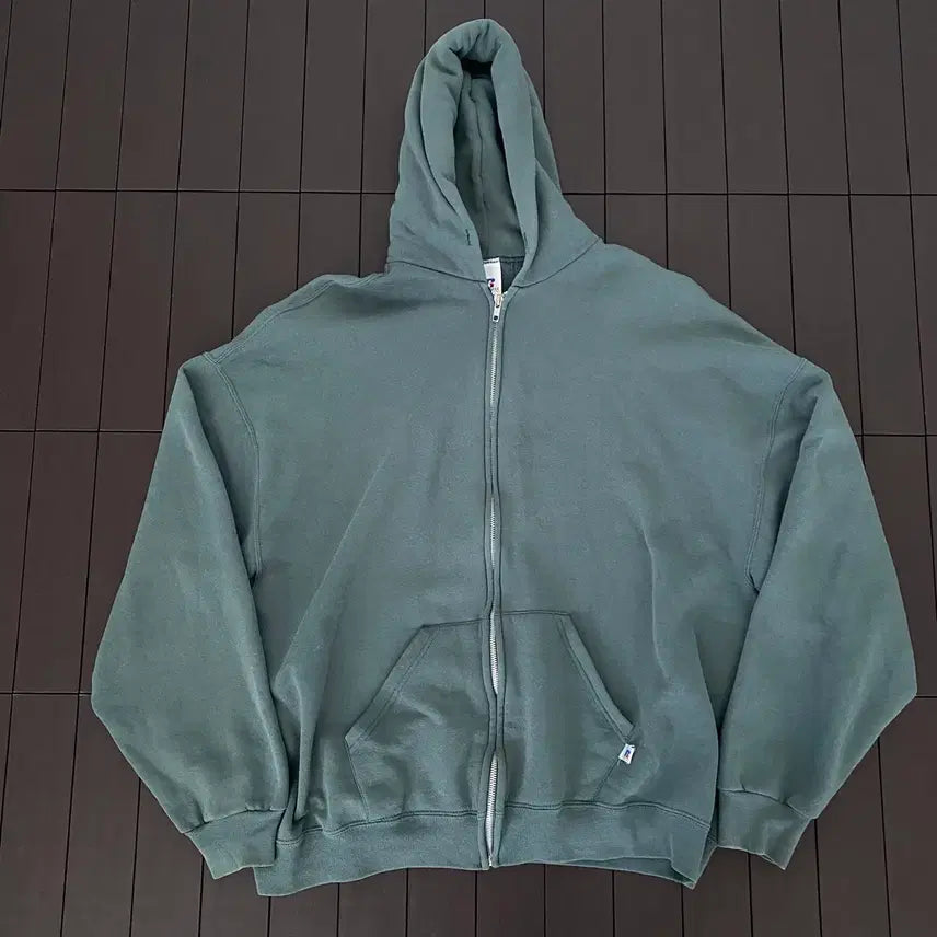 [BUNJANG] 00s Russell Athletic Dark Green Hoodie Zip-Up XXL / (XXL) 00s 빈티지 러셀 후드집업 다크그린