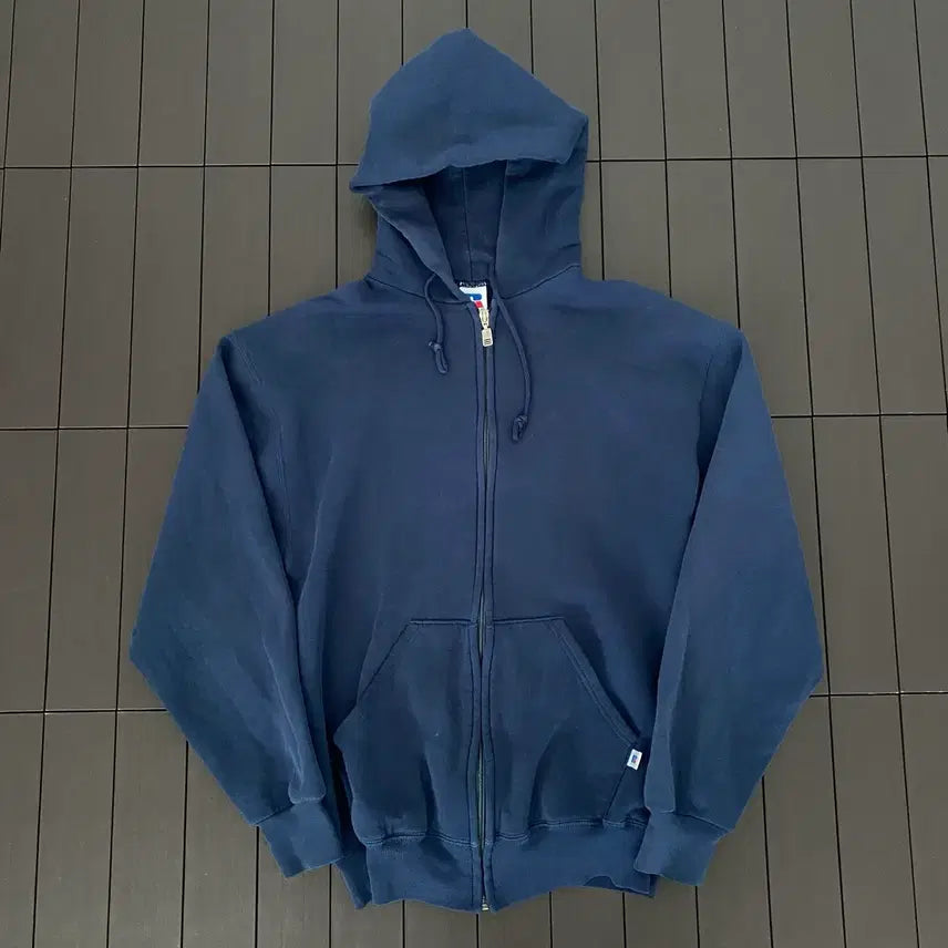 [BUNJANG] Russell 90s Vintage Zip-Up Hoodie Navy / (M) 90s 빈티지 러셀 후드집업 네이비