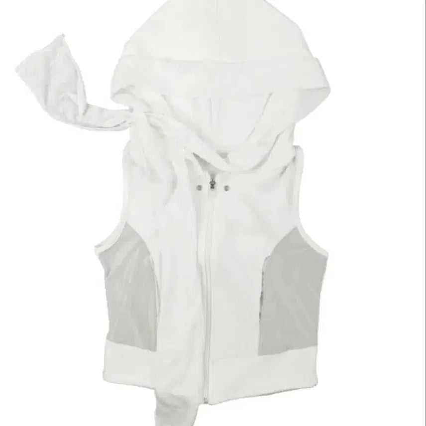 [BUNJANG] Ohjos Boxer Zip-Up Hoodie White / 오호스 머플러 복서 집업 화이트