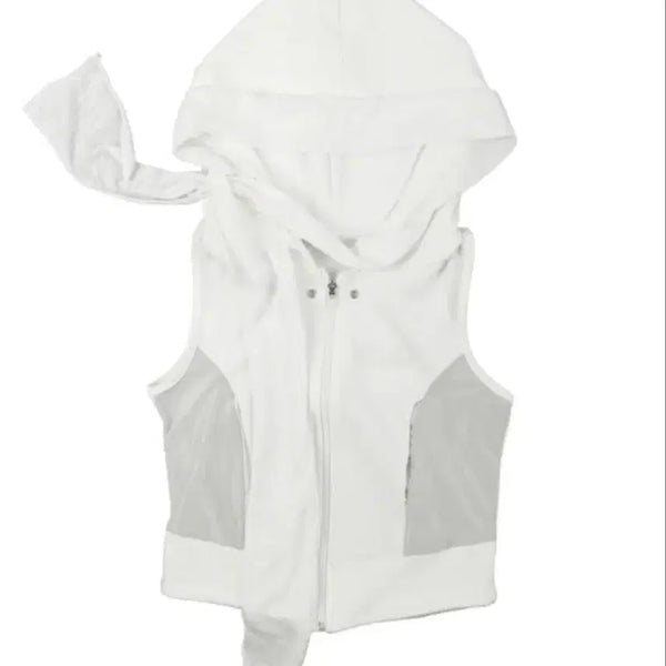 [BUNJANG] Ohjos Boxer Zip-Up Hoodie White / 오호스 머플러 복서 집업 화이트