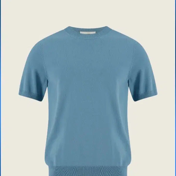 [BUNJANG] UMER Homme Crewneck Half Knit Sky Blue / 유메르 UMER 옴므 크루넥 하프 니트 (새상품)