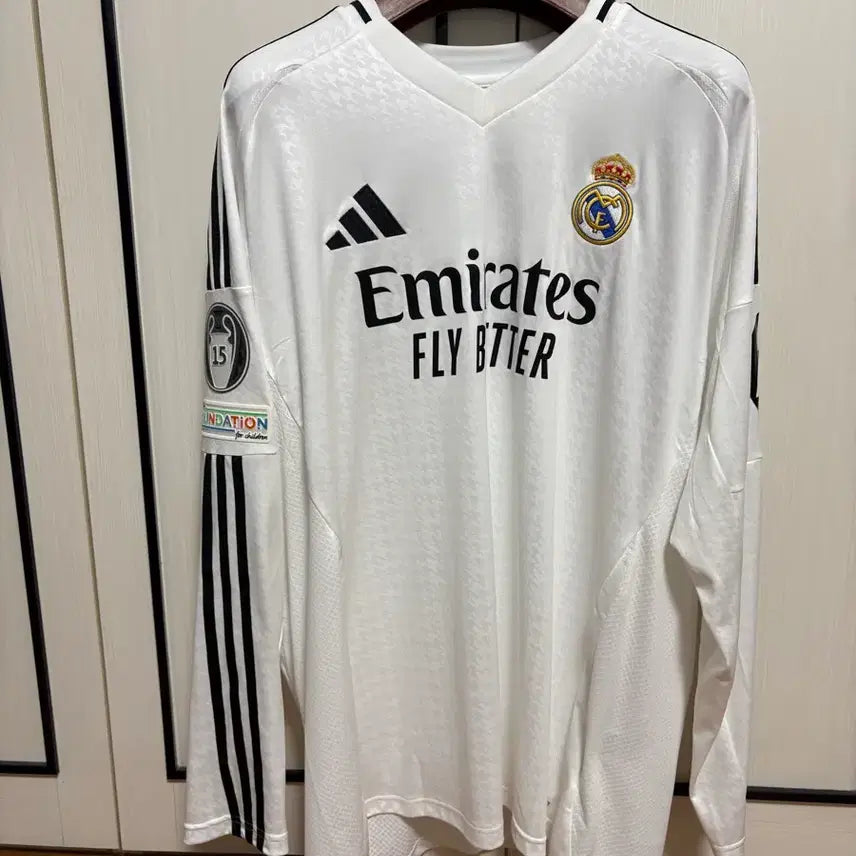 [BUNJANG] Real Madrid 24/25 Home Long Sleeve Mbappe Full Printing Jersey 2XL / 레알마드리드 롱술리브 홈 24/25 음바페 풀마킹 유니폼 2XL