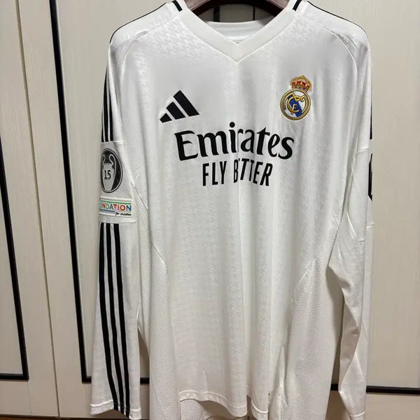 [BUNJANG] Real Madrid 24/25 Home Long Sleeve Mbappe Full Printing Jersey 2XL / 레알마드리드 롱술리브 홈 24/25 음바페 풀마킹 유니폼 2XL