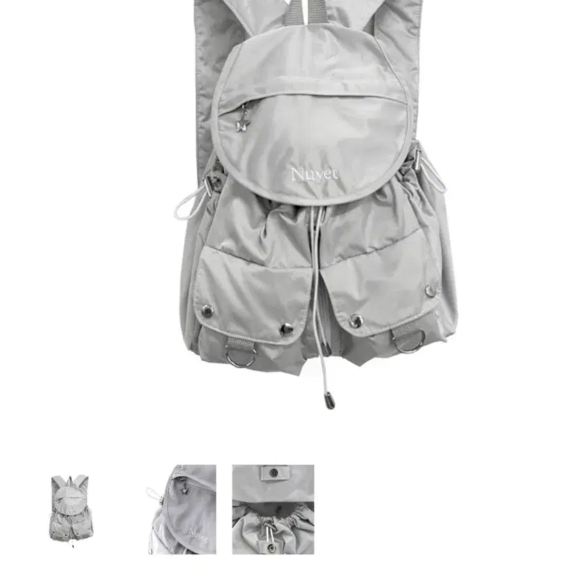 [BUNJANG] Round Pocket Backpack / (택포)nuyet Grey round pocket backpack