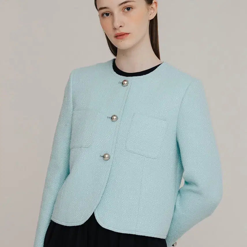 [BUNJANG] Vocavaca 23 Tweed Jacket Mint / 보카바카 23년 트위드 자켓 재킷 올드머니룩 하객룩 민트 칼라리스