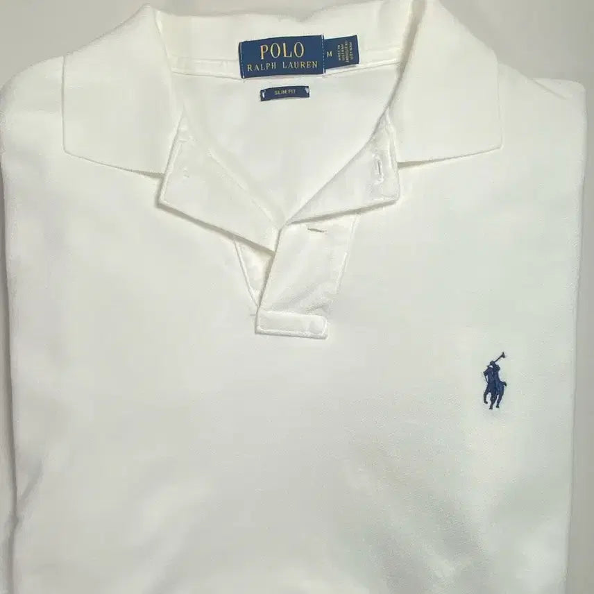 [BUNJANG] Polo Ralph Lauren White Navy Logo Slim Fit Polo Shirt / 폴로 카라티 M(슬림핏)오늘만 5만원 급처
