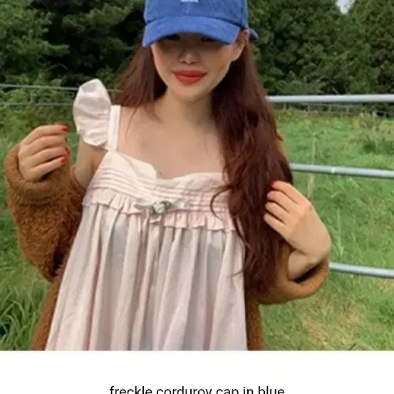 [BUNJANG] Freckle Corduroy Cap Blue / 프레클 코듀로이 캡 블루