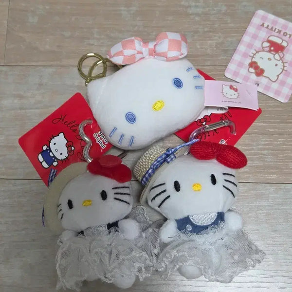 [BUNJANG] Sanrio Hello Kitty Plush Keychain (Set of 3) / 헬로키티 인형 키링 3종