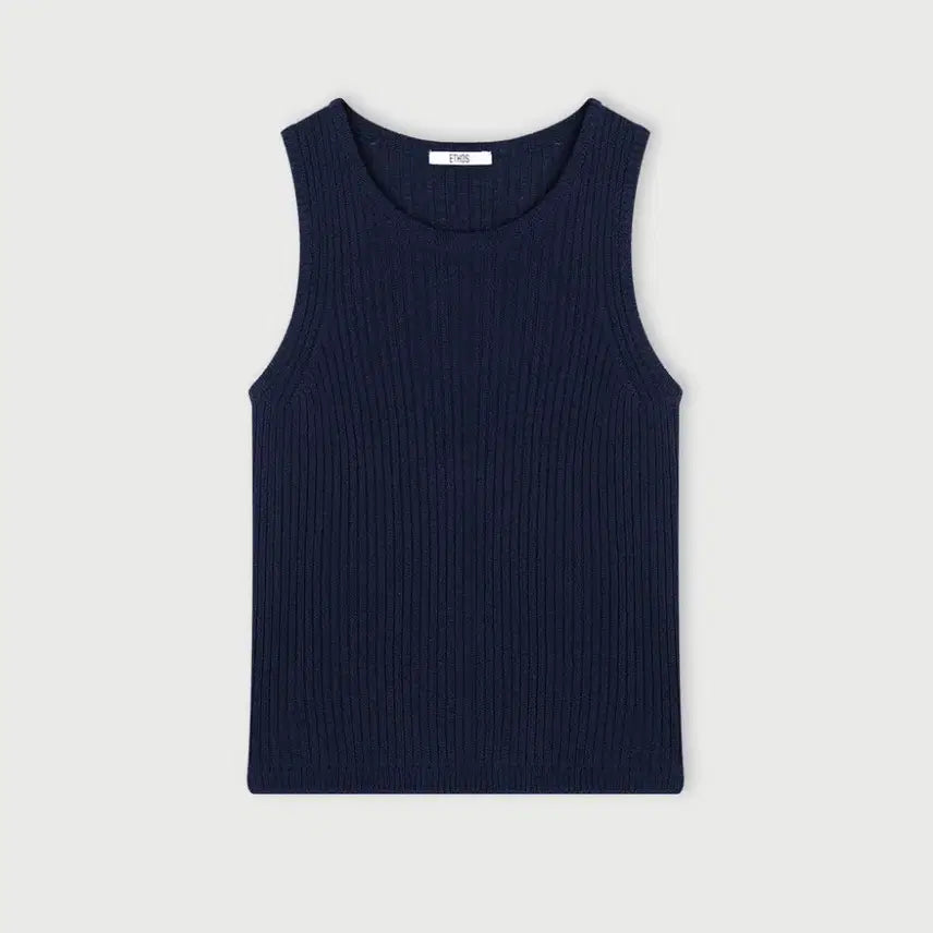 [BUNJANG] ETHOS Carrie Knit Sleeveless Top Navy / ETHOS 에토스 캐리 니트 슬리브리스 네이비