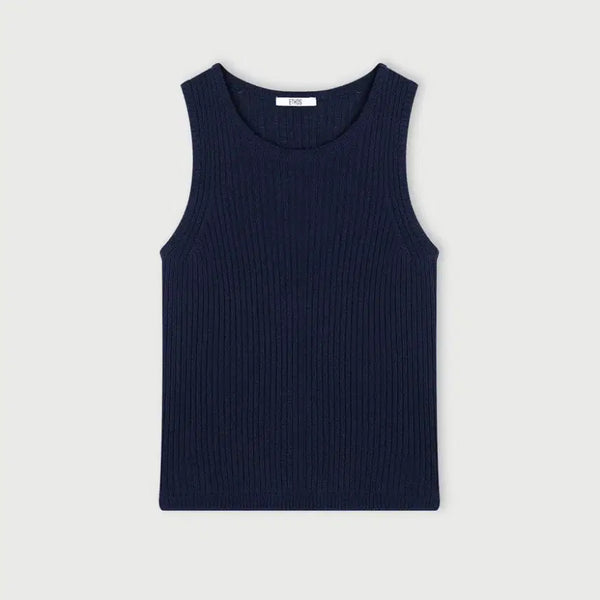 [BUNJANG] ETHOS Carrie Knit Sleeveless Top Navy / ETHOS 에토스 캐리 니트 슬리브리스 네이비