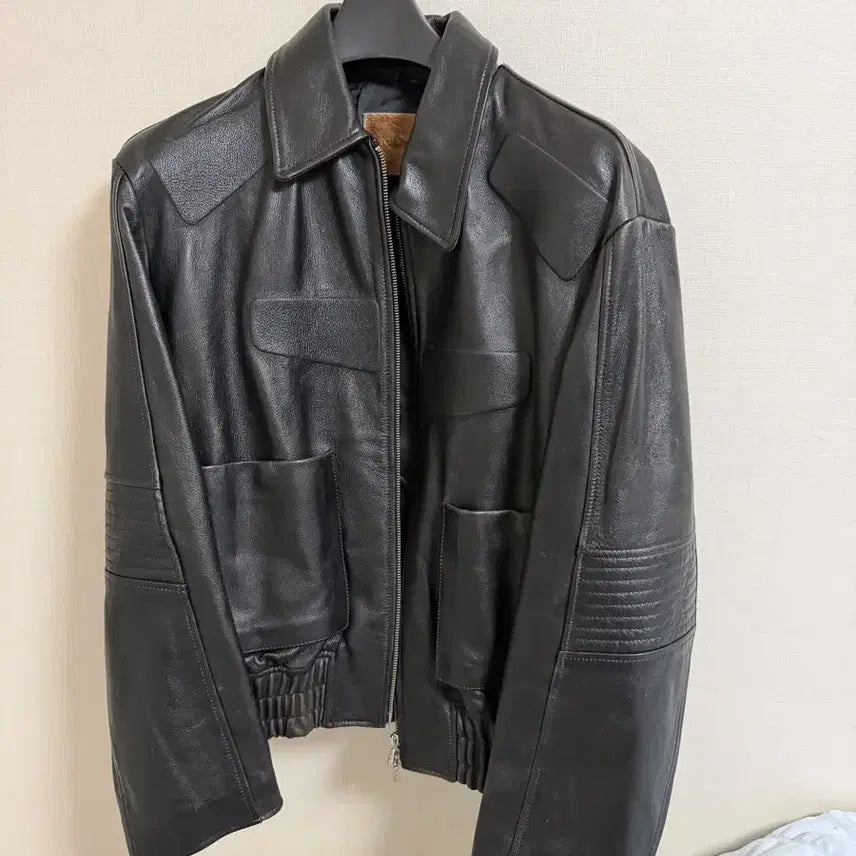 [BUNJANG] Stu Leather Jacket L Size / Stu 가죽자켓 L사이즈
