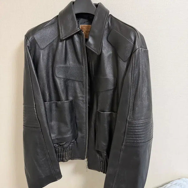 [BUNJANG] Stu Leather Jacket L Size / Stu 가죽자켓 L사이즈
