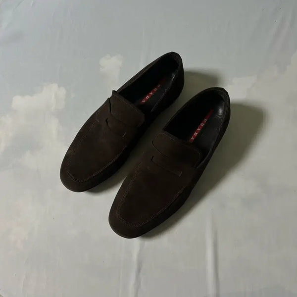 [BUNJANG] Prada Sport Suede Dark Brown Loafers / Prada sports suede dark brown loafers