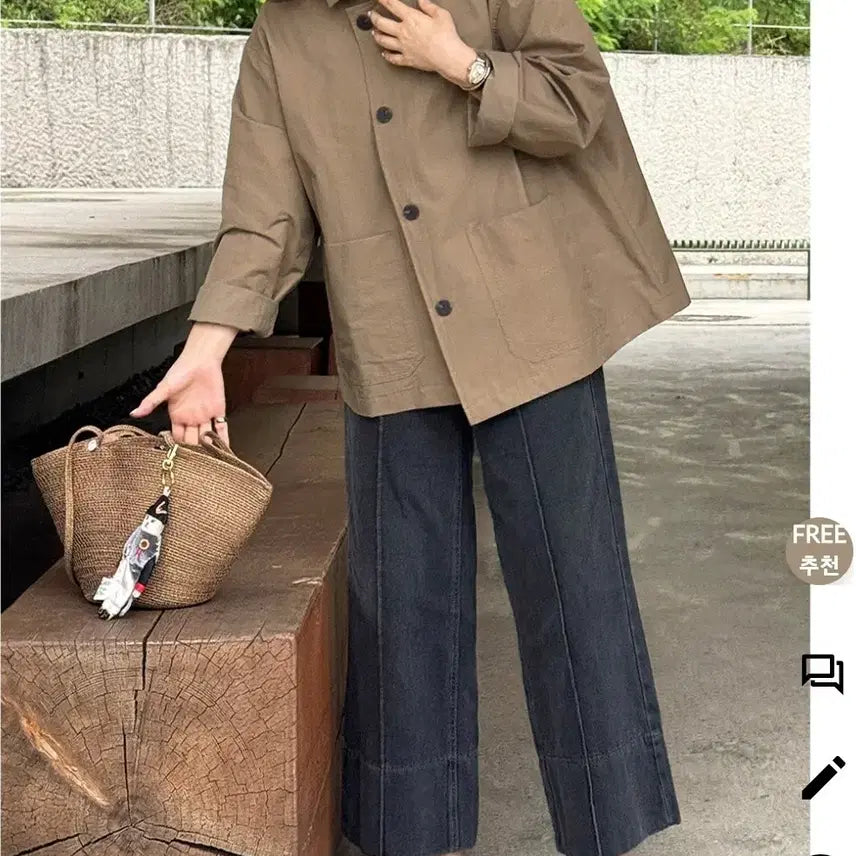 [BUNJANG] Leear Half Jacket (Khaki Brown) / (새상품)르아르 하프 쟈켓
