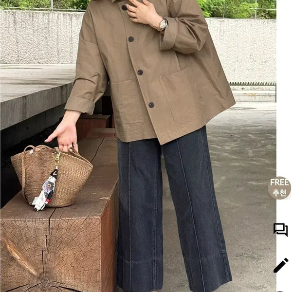 [BUNJANG] Leear Half Jacket (Khaki Brown) / (새상품)르아르 하프 쟈켓