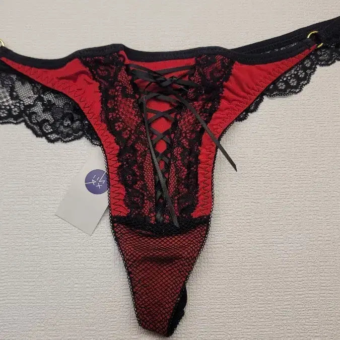 [BUNJANG] Red Lace Up String Panty / 레이스 끈 팬티 레드