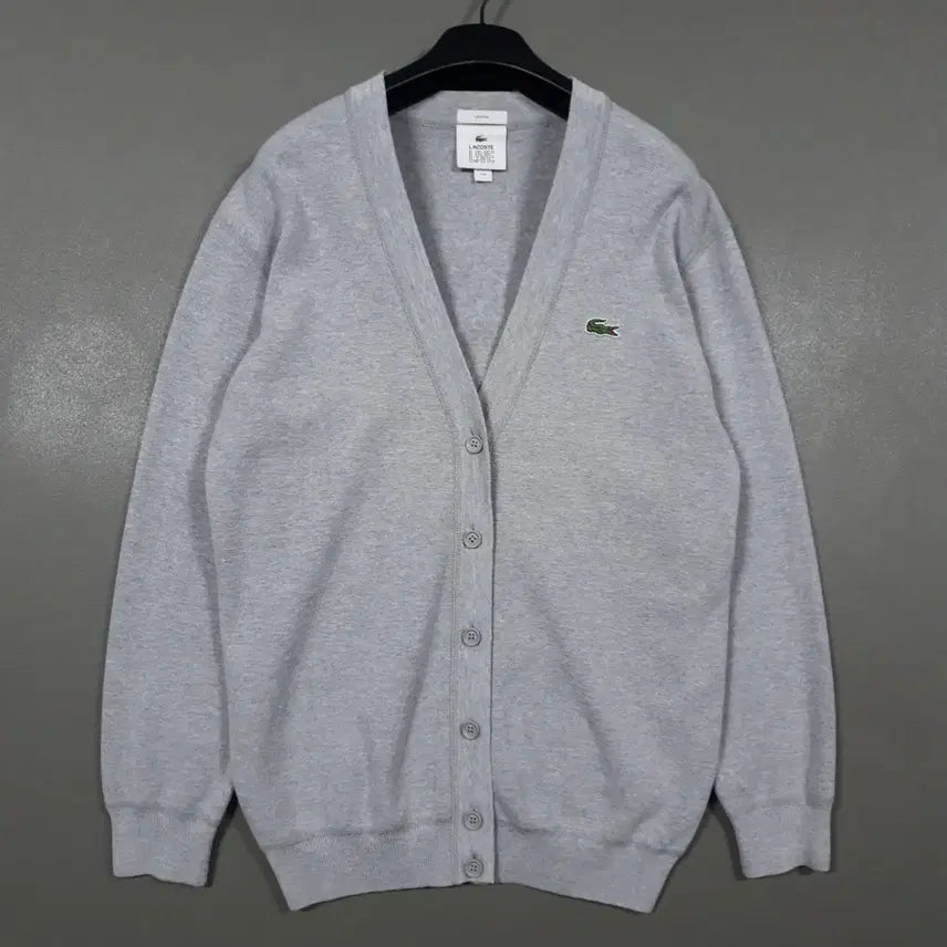 [BUNJANG] Lacoste Live 22SS Basic Solid V-Neck Cardigan / 라코스테 라이브 신형 22ss 공용 베이직 솔리드 브이넥 가디건