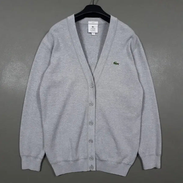 [BUNJANG] Lacoste Live 22SS Basic Solid V-Neck Cardigan / 라코스테 라이브 신형 22ss 공용 베이직 솔리드 브이넥 가디건