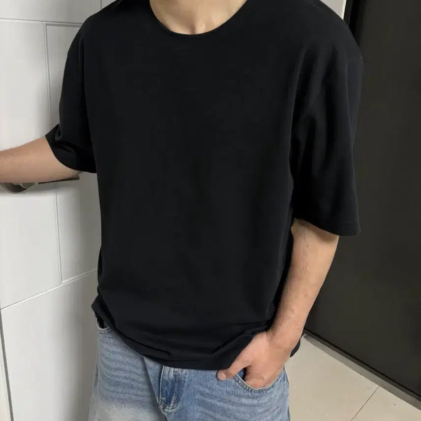 [BUNJANG] Musinsa Standard Black Short Sleeve T-Shirt L / 무신사 스탠다드 블랙 반팔 L / 세탁완료