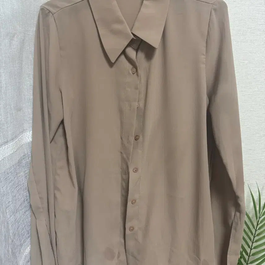 [BUNJANG] Attirance Beige Semi-Sheer Blouse / 아뜨랑스