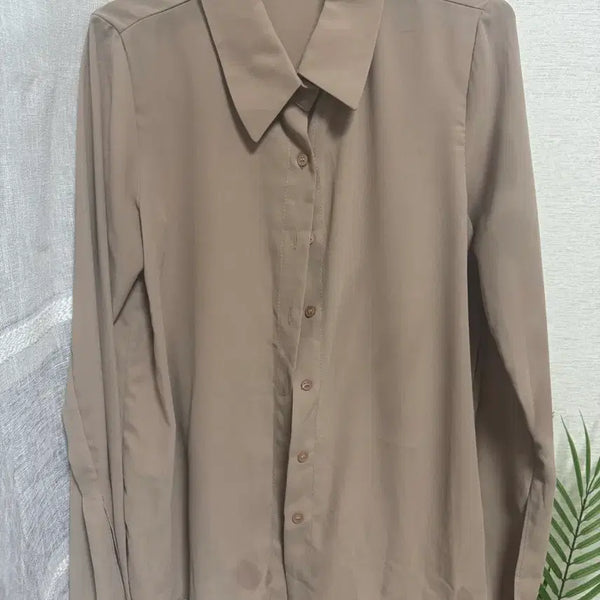 [BUNJANG] Attirance Beige Semi-Sheer Blouse / 아뜨랑스