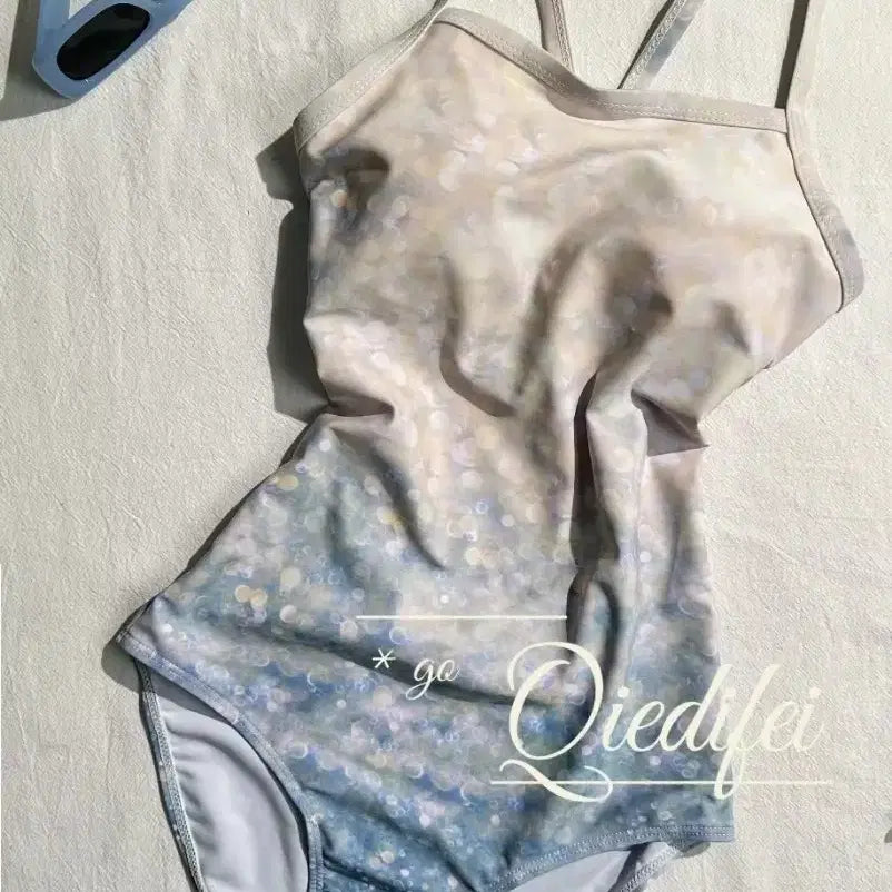 [BUNJANG] Dreamy Patterned Monokini One-Piece Swimsuit / 새상품) 몽환적 모노키니 원피스수영복